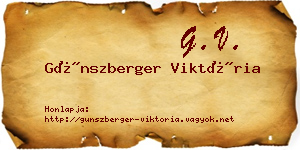 Günszberger Viktória névjegykártya